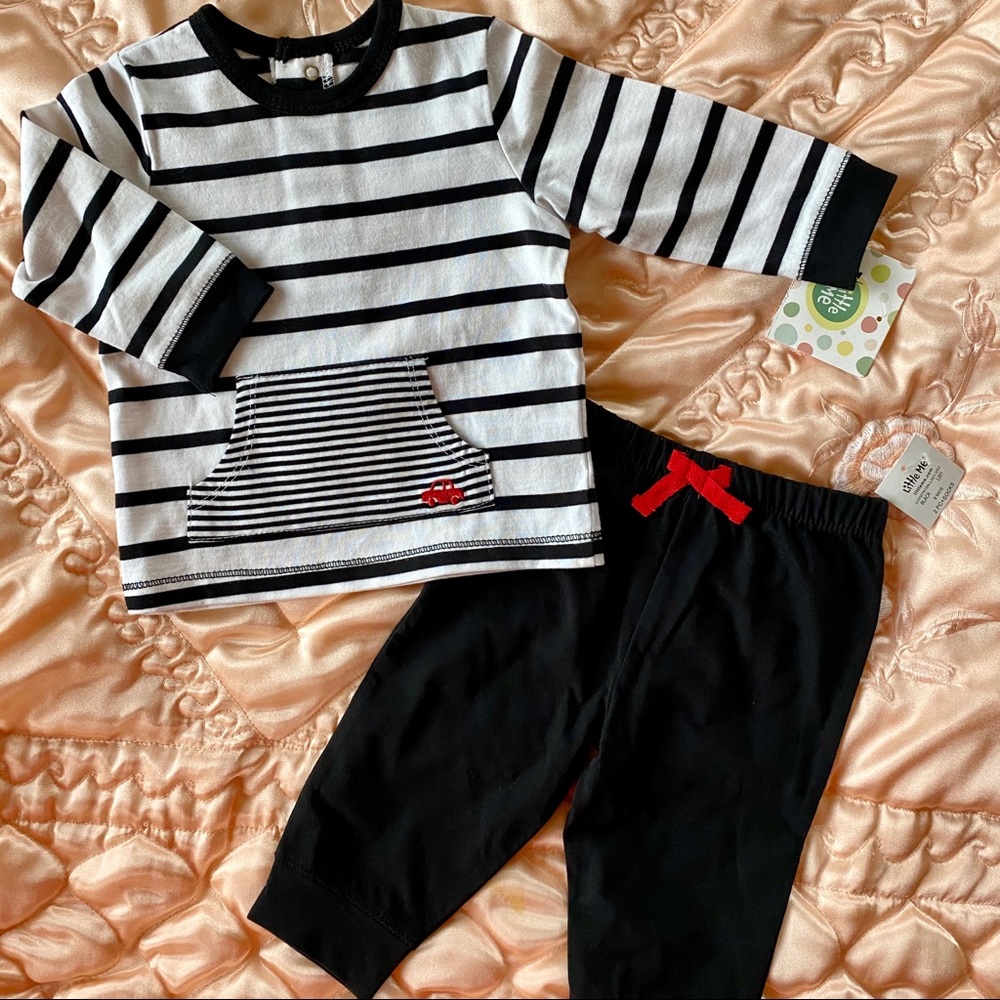 NWT Little Me Baby Boy Striped 2-Piece Set 9 Mo. - Picture 1 of 2